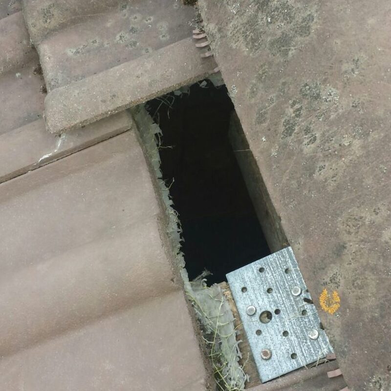 Baulicher Anschluss am Dachbereich als Beispiel für eine Zugangsstelle